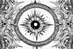 Galaxy stars universe arrow tattoo idea