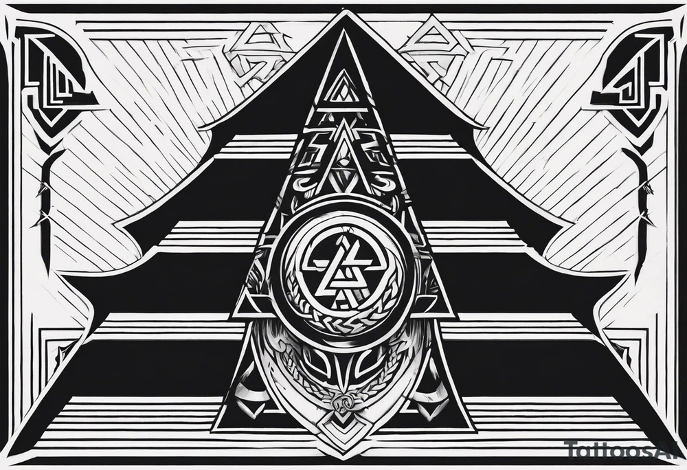 Valhalla  sword shield axe Valknut  stairs tattoo idea