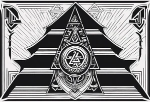 Valhalla  sword shield axe Valknut  stairs tattoo idea