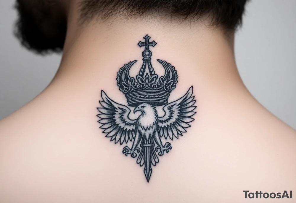 St. George
Russian imperial crown above the eagle
Russian sabre
The Kremlin or St. Basil's Cathedral scene tattoo idea