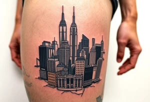 toxic new york city landscape tattoo idea