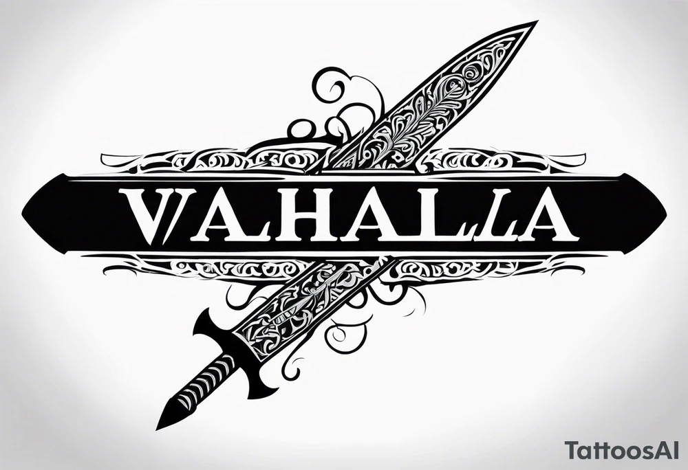 Valhalla sword tattoo idea