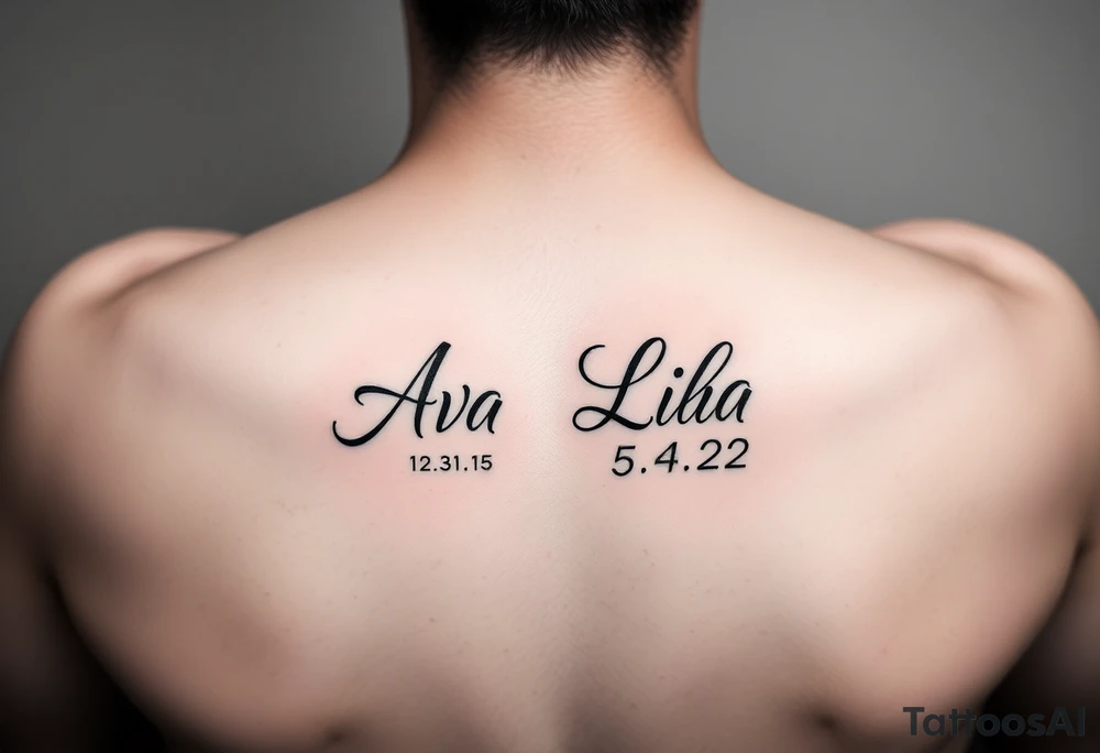 powerful unique tattoo for a father.  Half sleeve.  Elbow to wrist.  With 2 daughters name Ava 12.31.15 and Lila 5.17.22 tattoo idea