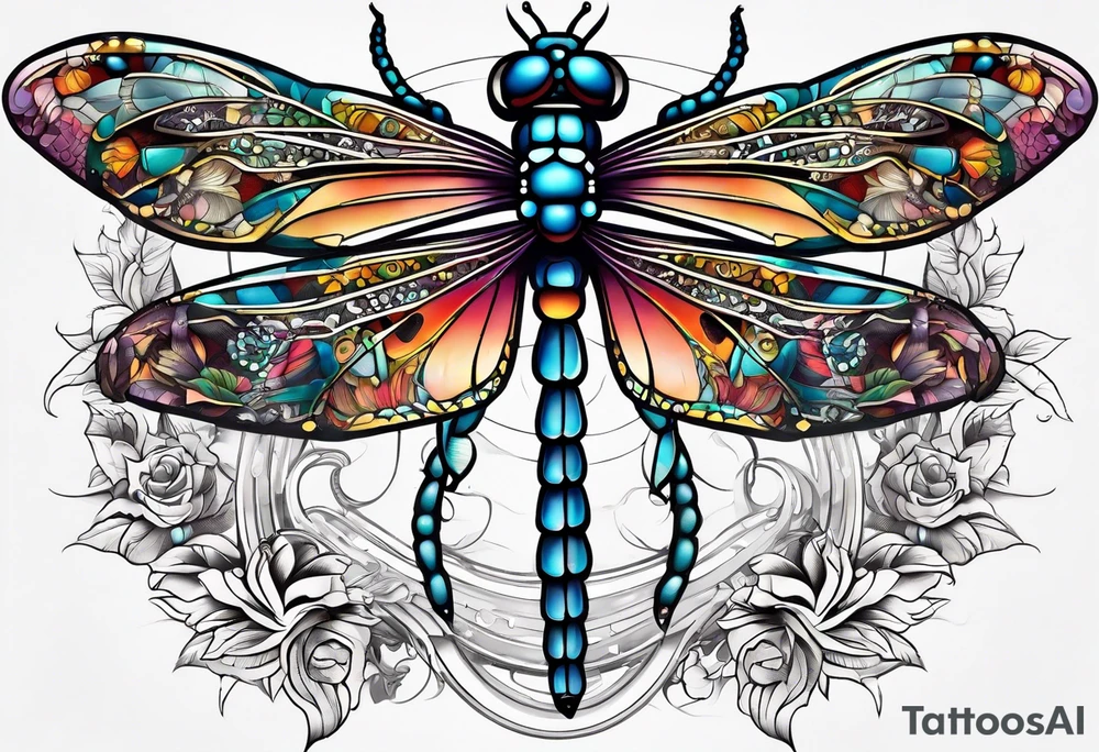 dragonfly made of tools tattoo idea
