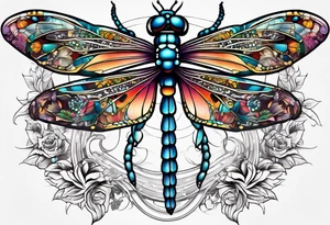 dragonfly made of tools tattoo idea