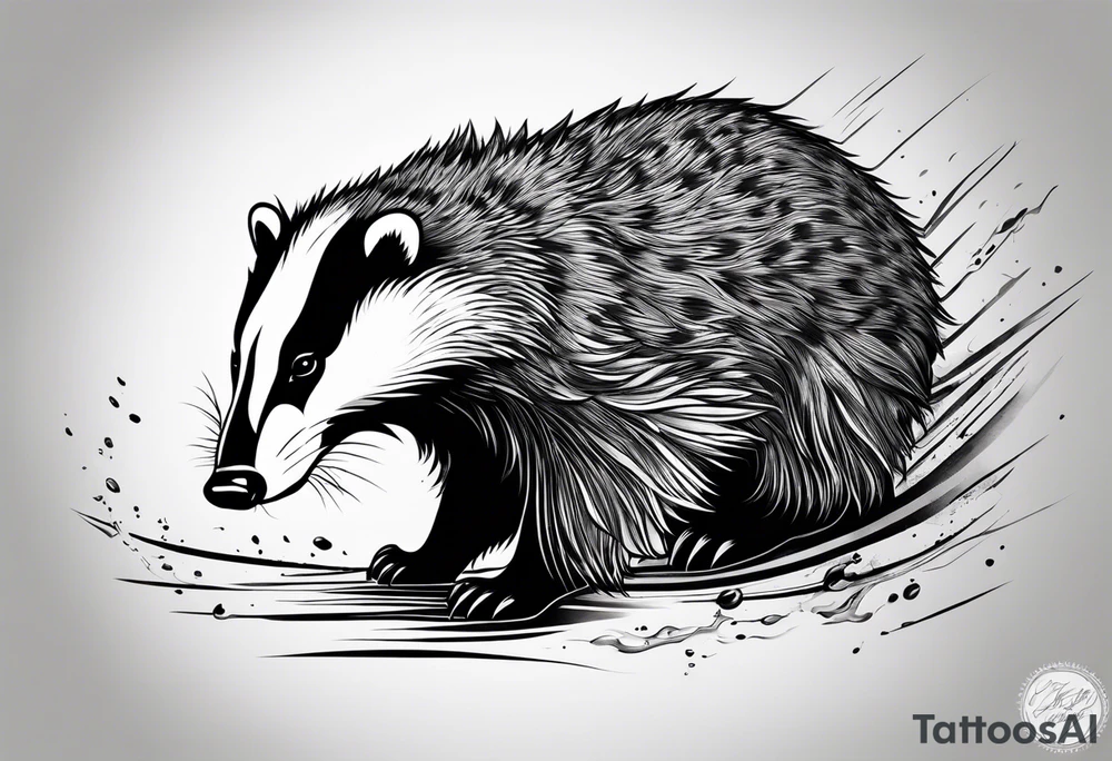 Angry badger tattoo idea