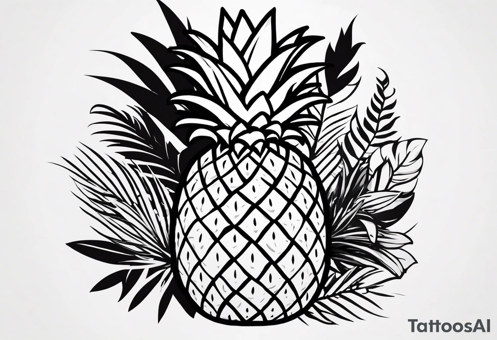 KYDF in bold on a Pineapple tattoo idea