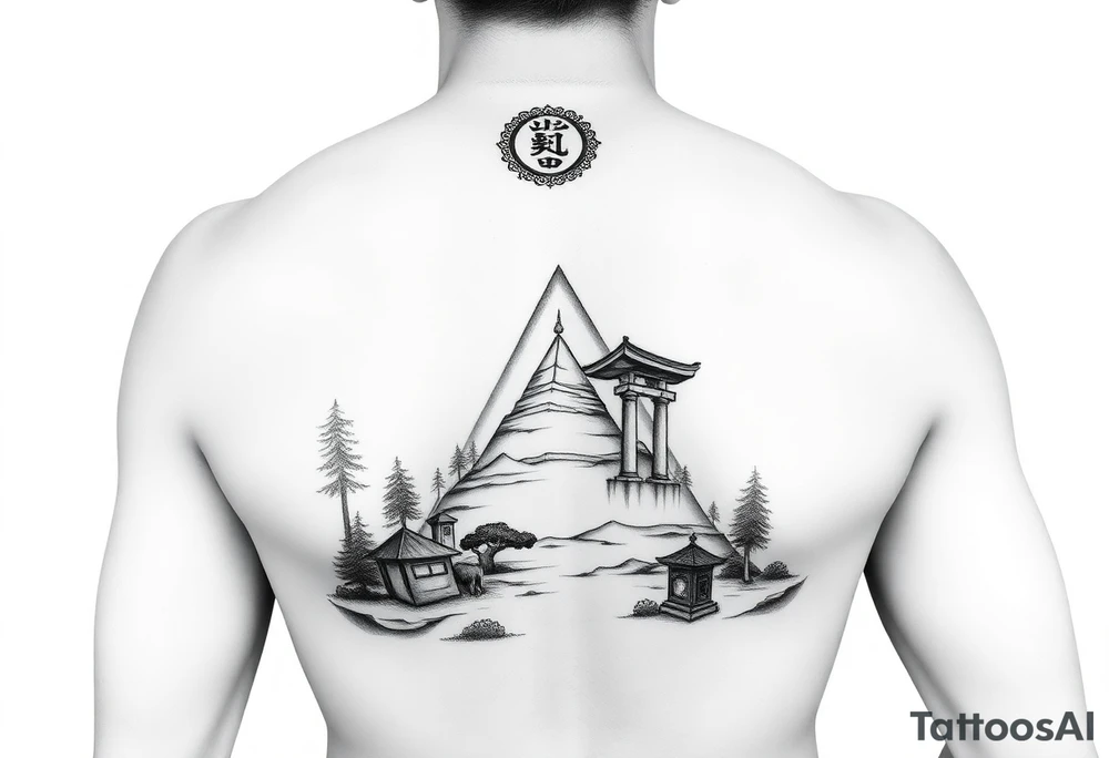 I’m an introverted deep thinker who’s really into the universe, black holes, and space stuff, and I like Japanese temples, shrines, and kanji. I also love forests, rain, and cool symbols like pyramids, sacred geometry, hidden scenes, and Greek-inspired things like statue heads and columns that mix nature, culture, and cosmic vibes. Darkskin forearm tattoo idea