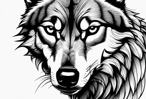 Wolf face tattoo idea