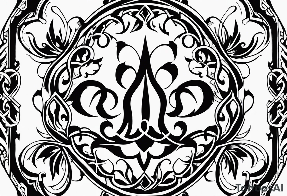 Fleur de lys celtique en flamme tattoo idea