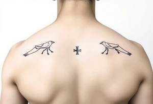 curaçao line drawing tattoo idea