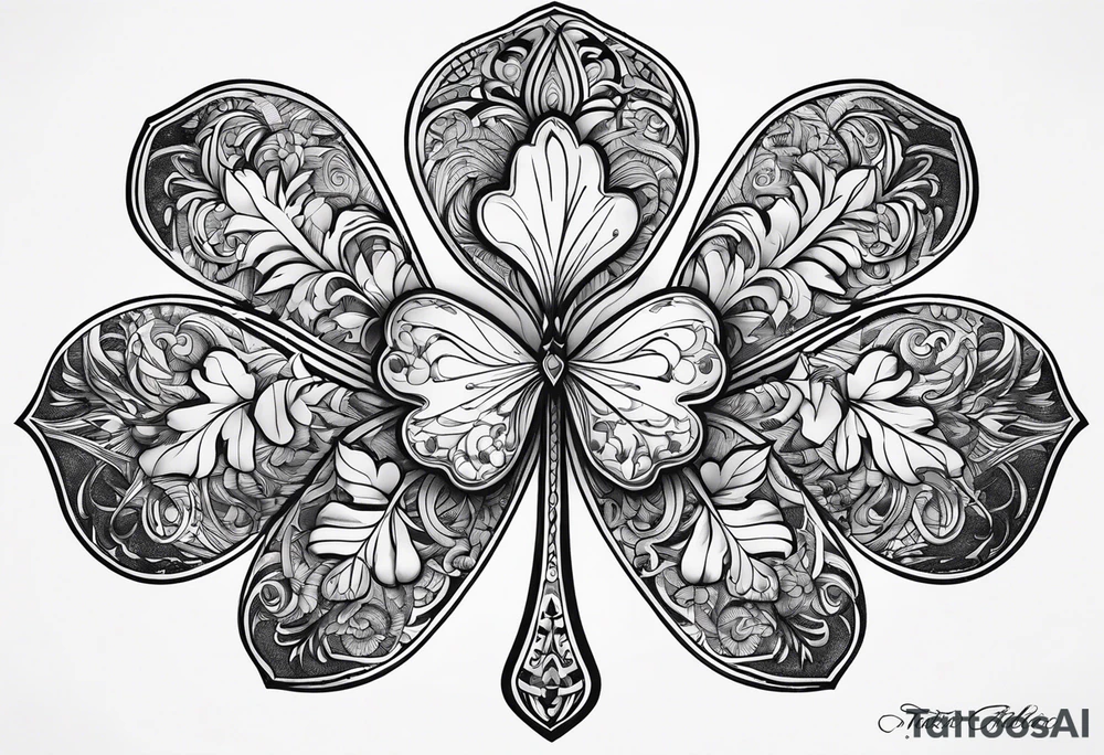 Shamrock with name tattoo idea