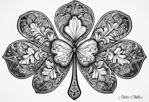 Shamrock with name tattoo idea