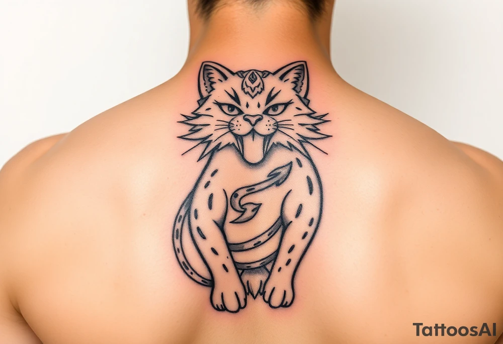 Neko symbolises love, courage, free spirit and prosperity tattoo idea