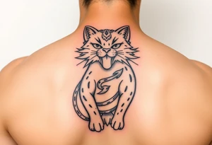 Neko symbolises love, courage, free spirit and prosperity tattoo idea