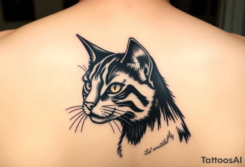 black cat tattoo idea