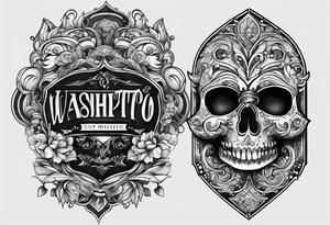 "Property of Washito" with a small, stylized lock and key. tattoo idea