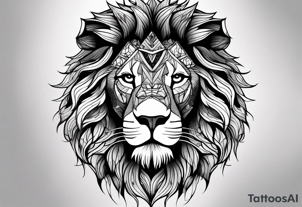 a psychedelic lion tattoo idea