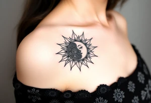 Sun and moon harmony tattoo tattoo idea