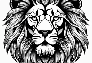 Africa continent lion face tattoo idea