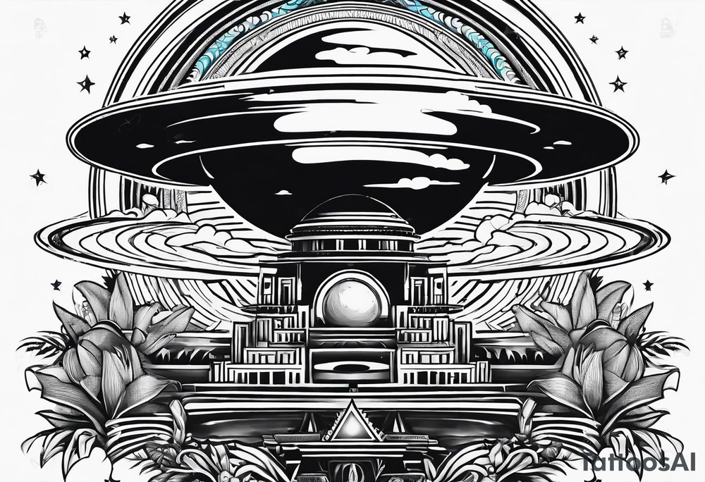 saturn in a psytrance key tattoo idea