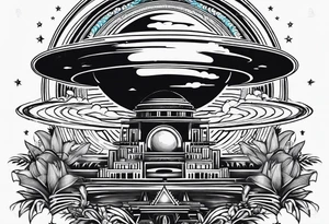 saturn in a psytrance key tattoo idea