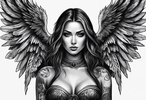 Female dark angel tattoo idea