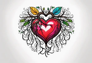 Heart with roots tattoo idea