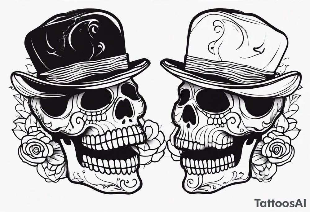 Day of dead skull with smoke around it tattoo idea