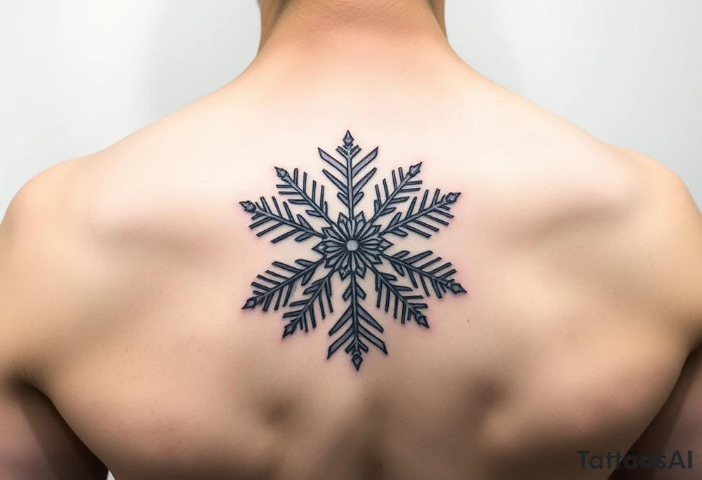 A snowflake on Blue backround and the name „Berfin“ in it tattoo idea