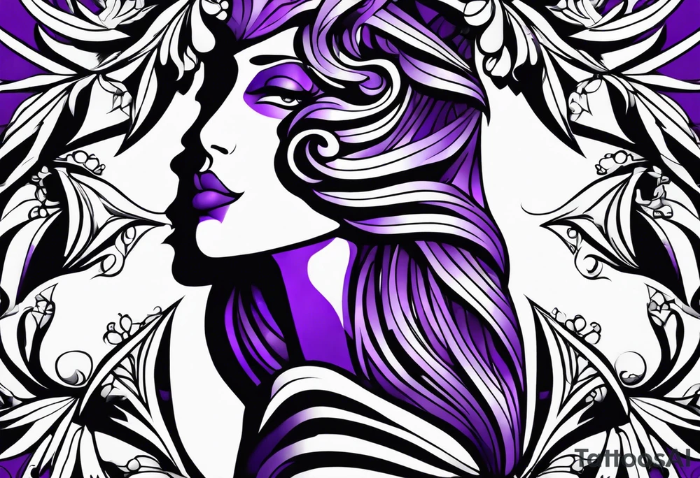 coding, purple and black tattoo idea