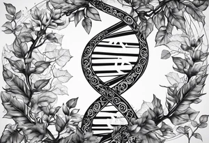 DNA helix made from root.
add leaf
hands tattoo idea