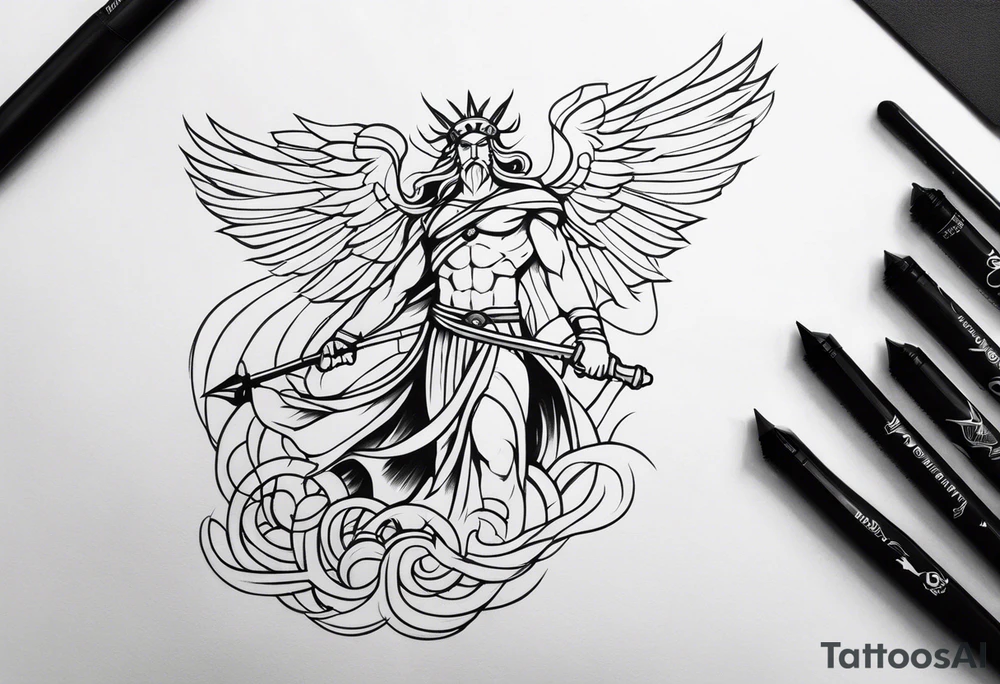 Forearm tattoo god of justice tattoo idea