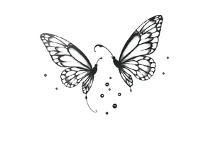 Simple butterflies with lots of sparkles and some bubbles tattoo idea