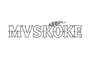 The word “MVSKOKE” shaded with Native American print tattoo idea