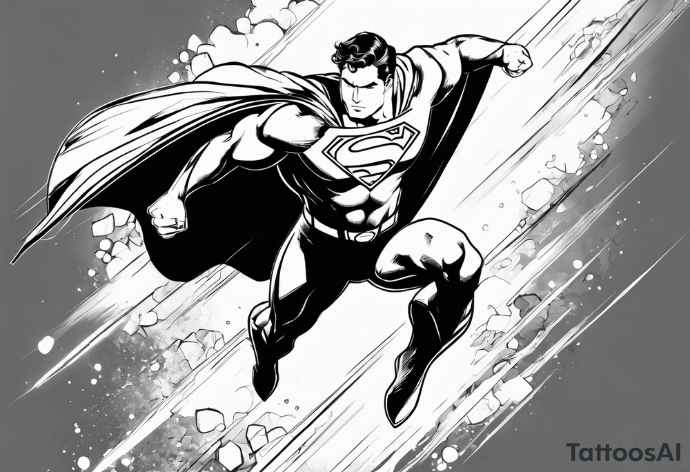 superman flying tattoo idea