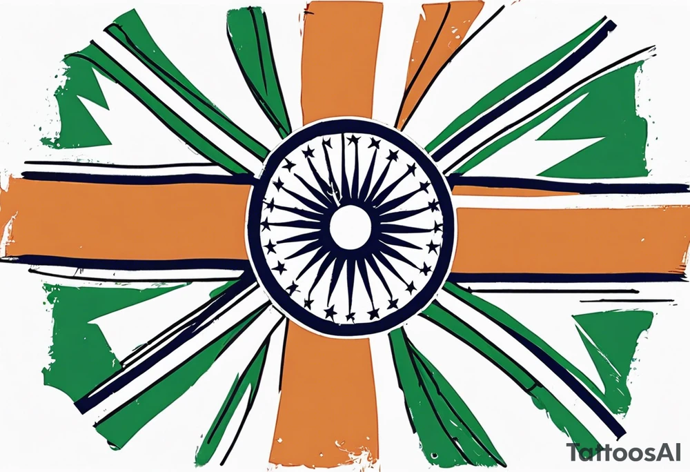 Indian Flag with FAZE written on it tattoo idea
