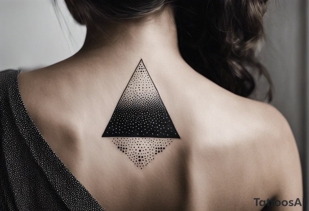 Triángulos fractales, con círculo concéntrico en varios niveles dentro del triangulo tattoo idea