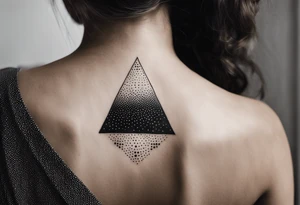 Triángulos fractales, con círculo concéntrico en varios niveles dentro del triangulo tattoo idea