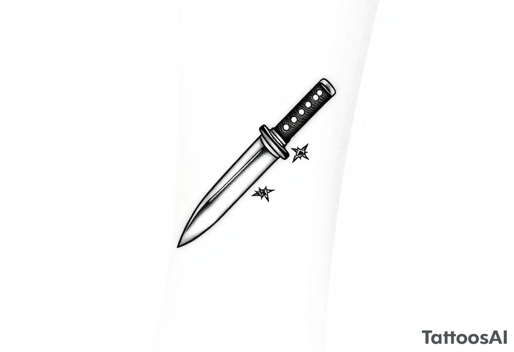 Armband with knife and thorns tattoo idea
