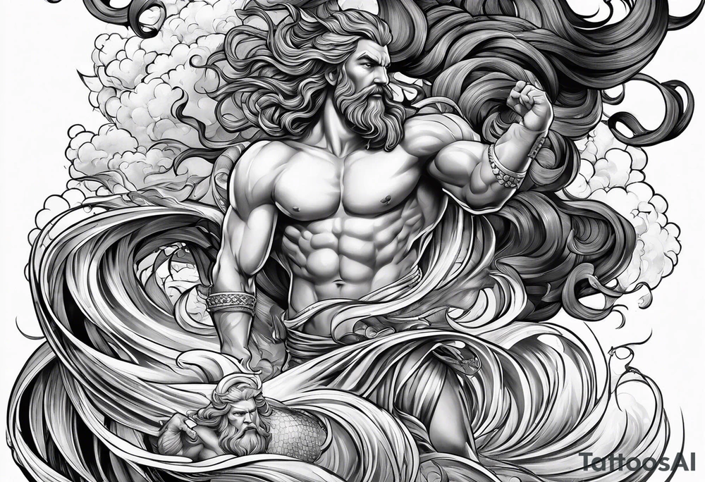 Poseidon mit umhang tattoo idea
