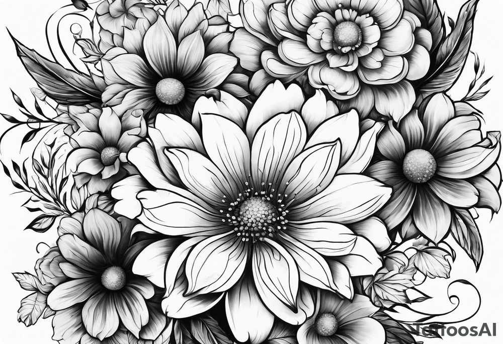 wing, flower, tattoo idea