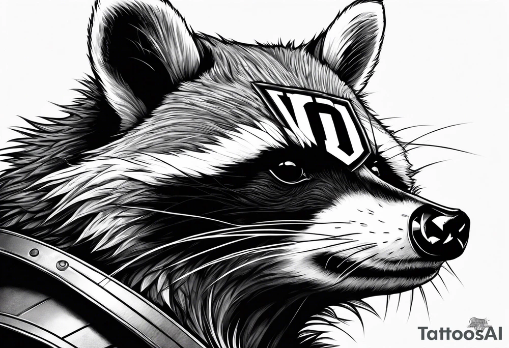 raccoon wearing a Superman t-shirt tattoo idea