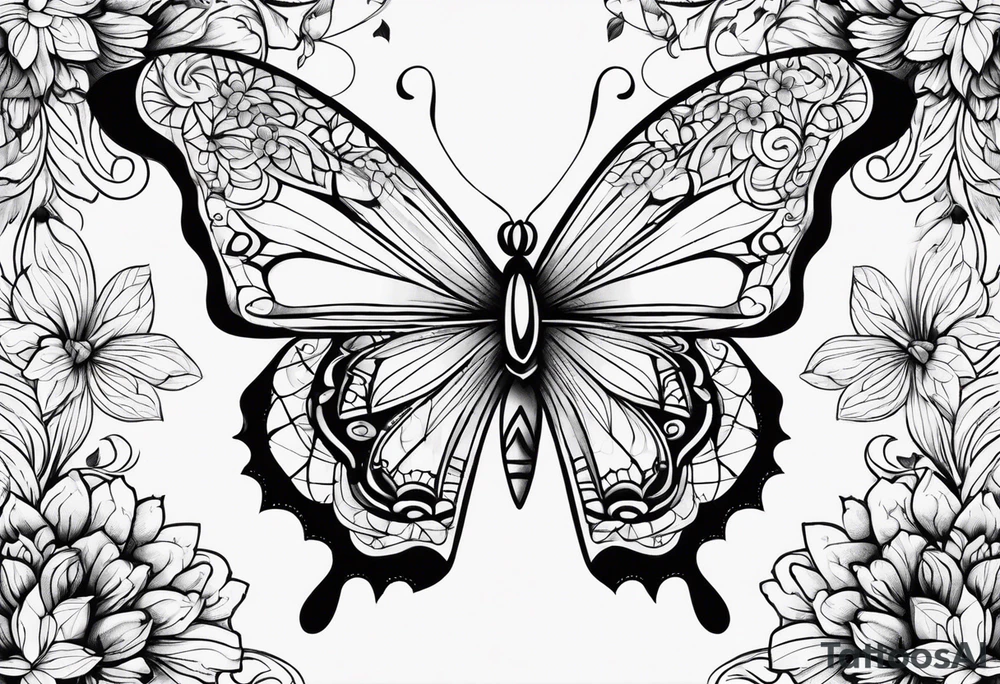 Buterfly patterns tattoo idea