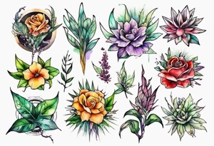 Power with plants tattoo idea