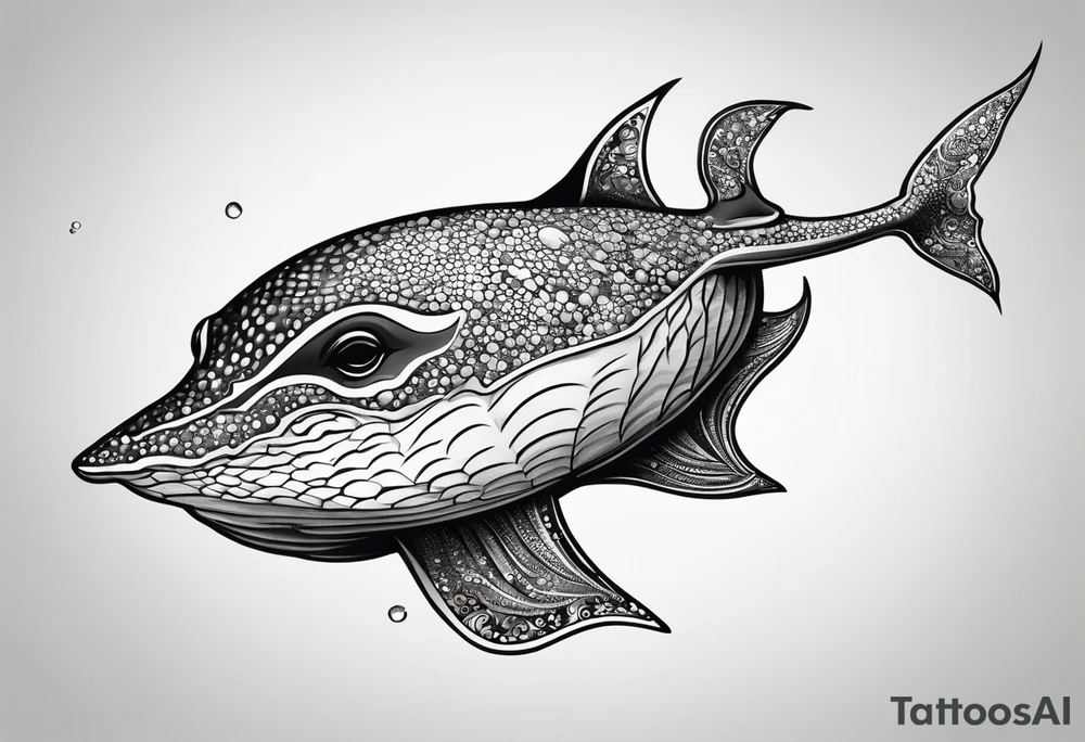 Cute stingray swimming tattoo idea