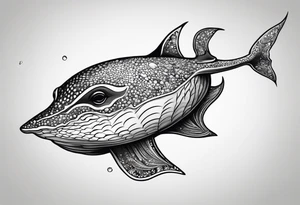 Cute stingray swimming tattoo idea