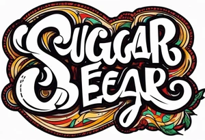 Sugar Bear in Italic script tattoo idea