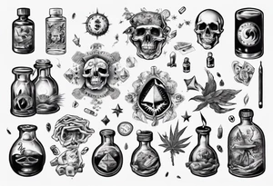 drugs and money tattoo idea