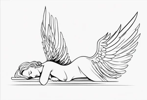 Angel laying down tattoo idea